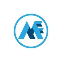 geometrico modello minimo e blu colore mf lettera icona basato minimo logo vettore