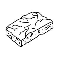 icona di focaccia. Doodle disegnato a mano o icona stile contorno vettore