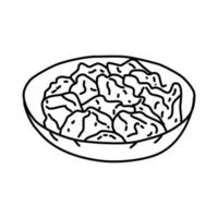 icona di donburi. Doodle disegnato a mano o icona stile contorno vettore