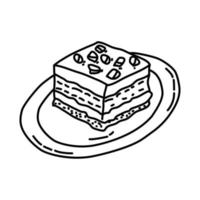 icona di torta di fango. Doodle disegnato a mano o icona stile contorno vettore