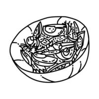 icona di insalata nizzarda. Doodle disegnato a mano o icona stile contorno