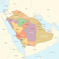 Arabia arabia dettagliato nazione carta geografica modello vettore