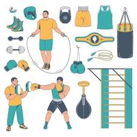 boxe formazione icona impostato vettore