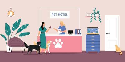 illustrazione dell'hotel per animali domestici vettore