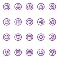 viola colore schema icone per sociale reti. vettore
