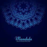 fondo decorativo di progettazione della mandala di colore blu etnico vettore