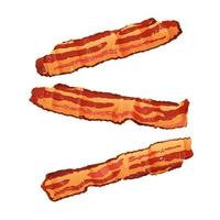 crudo Bacon fette piatto vettore illustrazione. gustoso prima colazione pasto ingrediente isolato clipart.