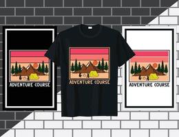 avventura tipografia t camicia design vettore illustrazione