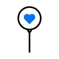 Palloncino icona duotone blu stile San Valentino illustrazione vettore elemento e simbolo Perfetto.