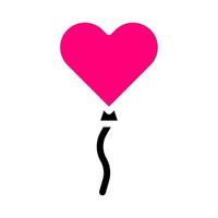 Palloncino icona solido nero rosa stile San Valentino illustrazione vettore elemento e simbolo Perfetto.