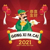 gong xi fa cai 2021 saluto vettore