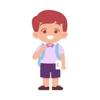 poco ragazzo carattere. elementare scuola bambini indossare uniforme illustrazione vettore