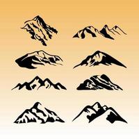montagna vettore icone impostare. impostato di montagna silhouette elementi.