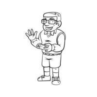 gamer nerd vettore illustrazione su bianca sfondo