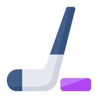 icona del design piatto di hockey su ghiaccio vettore