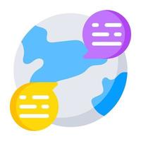un' colorato design icona di globale chat vettore