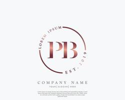 iniziale lettera pb femminile logo bellezza monogramma e elegante logo disegno, grafia logo di iniziale firma, nozze, moda, floreale e botanico con creativo modello vettore