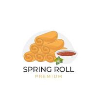 vettore illustrazione logo primavera rotolo fritte lumpia con delizioso salsa