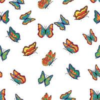 luminosa multicolore farfalle senza soluzione di continuità modello. sfondo, sfondo, bambini festa, mestiere carta vettore