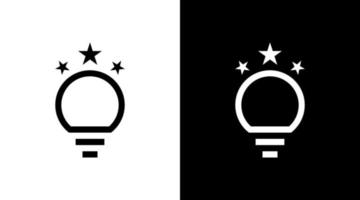 lampada con stella logo leggero lampadina energia nero e bianca icona illustrazione vettore disegni modelli