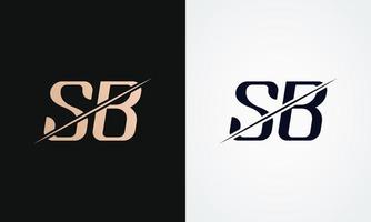 sb lettera logo design vettore modello. oro e nero lettera sb logo design