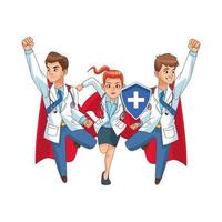 personaggi dei fumetti super medici vettore