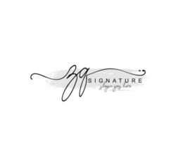 iniziale zq bellezza monogramma e elegante logo disegno, grafia logo di iniziale firma, nozze, moda, floreale e botanico con creativo modello. vettore