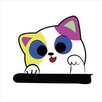 carino gatto cartone animato, vettore illustrazione.colorazione pagina per bambini.
