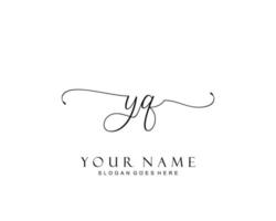 iniziale yq bellezza monogramma e elegante logo disegno, grafia logo di iniziale firma, nozze, moda, floreale e botanico con creativo modello. vettore