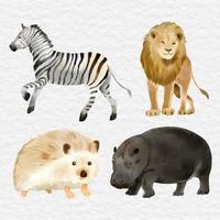 acquerello selvaggio animale clip arte elemento safari