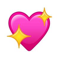 scintillante cuore grande dimensione di emoji romanza icona vettore