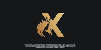 lettera logo X con bellezza unico concetto premio vettore