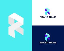 r lettera iniziale logo con giocare icona design vettore