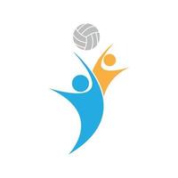 volley palla logo vettore e simbolo design modello