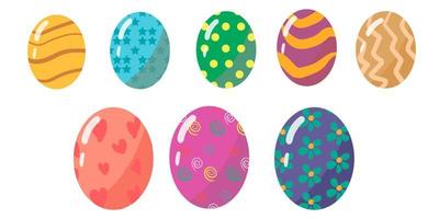 contento pasqua.set di Pasqua uova con diverso struttura su un' bianca sfondo.primavera vacanza. vettore illustrazione.felice Pasqua uova