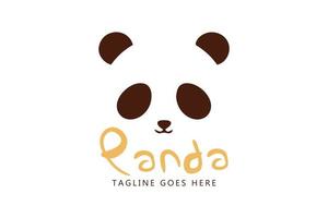 isolato panda logo cartone animato. animale illustrazione. vettore