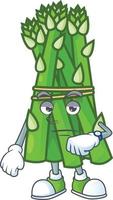 asparago cartone animato personaggio stile vettore