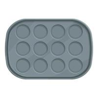 acciaio bakeware icona cartone animato vettore. cucina padella vettore