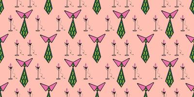 senza soluzione di continuità modello nel pop arte stile. cravatte ornamento su un' rosa sfondo. festa concetto. vettore