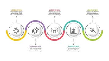 infografica per attività commerciale concetto con icone e 5 opzioni o passi. per contenuto, diagramma, diagramma di flusso, passi, parti, sequenza temporale infografica, flusso di lavoro, grafico. vettore