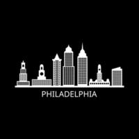 skyline di Philadelphia su sfondo illustrato vettore
