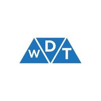dwt triangolo forma logo design su bianca sfondo. dwt creativo iniziali lettera logo concetto. vettore