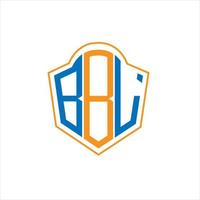 bbl astratto monogramma scudo logo design su bianca sfondo. bbl creativo iniziali lettera logo. vettore
