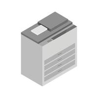 fotocopiatrice isometrica illustrata su sfondo bianco vettore