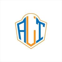 alt astratto monogramma scudo logo design su bianca sfondo. alt creativo iniziali lettera logo. vettore