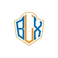blx astratto monogramma scudo logo design su bianca sfondo. blx creativo iniziali lettera logo. vettore