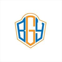 bgy astratto monogramma scudo logo design su bianca sfondo. bgy creativo iniziali lettera logo. vettore