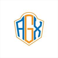 agx astratto monogramma scudo logo design su bianca sfondo. agx creativo iniziali lettera logo. vettore