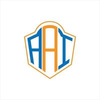 aai astratto monogramma scudo logo design su bianca sfondo. aai creativo iniziali lettera logo. vettore