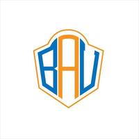 bau astratto monogramma scudo logo design su bianca sfondo. bau creativo iniziali lettera logo. vettore